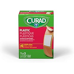 Curad Plastic Adhesive Bandages, Bandage Size is 1" x 3" Case of 1,200