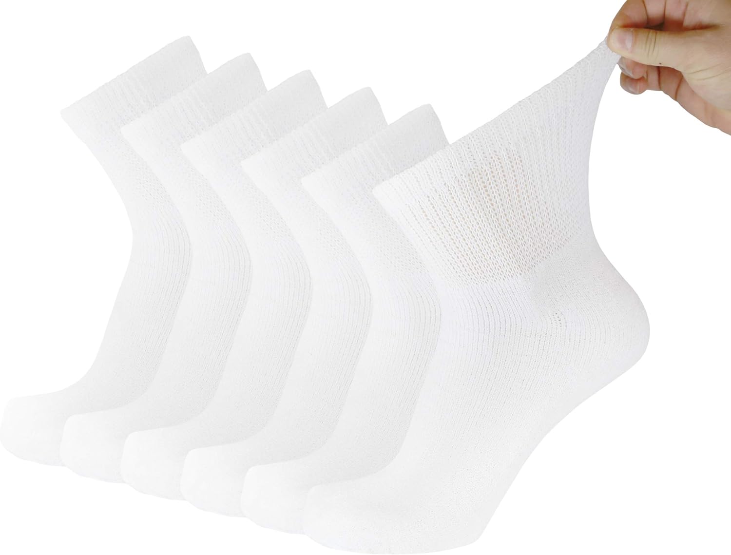 Big and Tall Diabetic Neuropathy Ankle Socks, King Size Mens Athletic Quarter Socks Size: 13-16