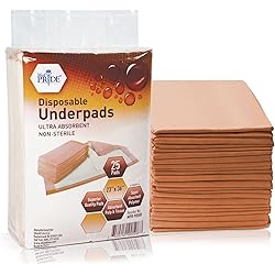Medpride Disposable Underpads 23”x36” | Super Absorbent Incontinence Pads, For Kids, Adults, Elderly, Pets | Perfect For Bedding Protection & Puppy Training | Prevents Leakage & Accidents | 25 Count