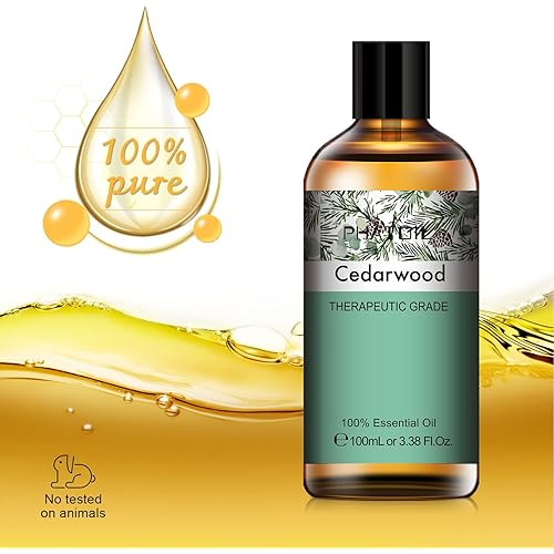 Cedarwood Essential Oil, 3.38Fl.Oz PHATOIL Pure Essential Oil Singles for Aromatherapy Diffusers, Humidifiers, Skin Care, Great for DIY Candle and Soap Making, Gift for Friend