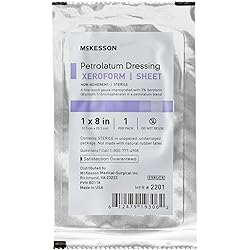 McKesson Xeroform Petrolatum Dressing - Impregnated Gauze Dressings for Burn and Wound Care - 1 in x 8 in, 8 Pack
