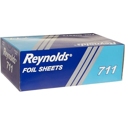 Reynolds Pop-up Interfolded Aluminum Foil Sheets, Silver, 500Box, Case of 6, 3000 Sheet