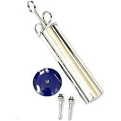 CynaMed -Premium Ear Wax Removal Syringe 8 OZ,6 OZ,4OZ,3 OZ - Brass with Chrome Finish Ideal for Household, EMT, Firefighter, Police, Medical Student, School and Hobby 8 OZ
