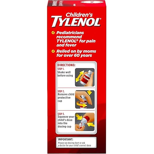 Children's Tylenol Oral Suspension Liquid Medicine with Acetaminophen, Cherry, 4 Fl. Oz