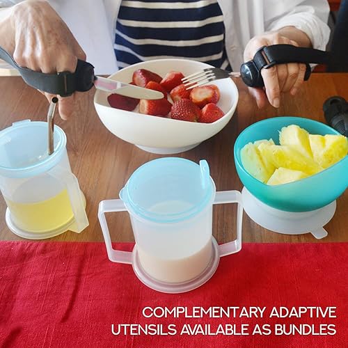 ADAPTIVE UTENSILS Adult sippy cup for elderly spill proof Dysphagia cups Parkinsons aids for living Hospital cup with lid and straw Disabled products for adults