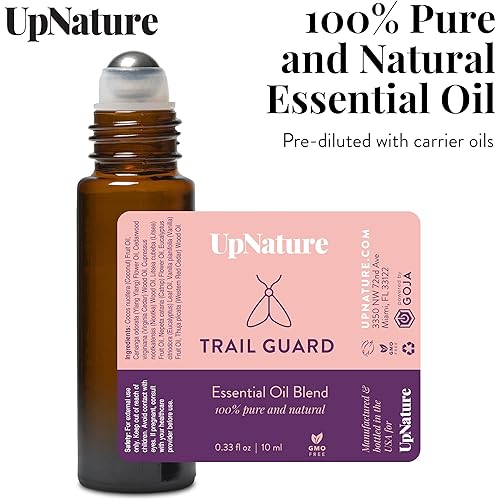 Trail Guard Essential Oil Roll On Blend- Keeps Mosquitoes, Bugs & Insects Away Naturally Aromatherapy Oil with Eucalyptus Essential Oil, Ylang-Ylang Oil & Vanilla Oil - Perfect Stocking Stuffer