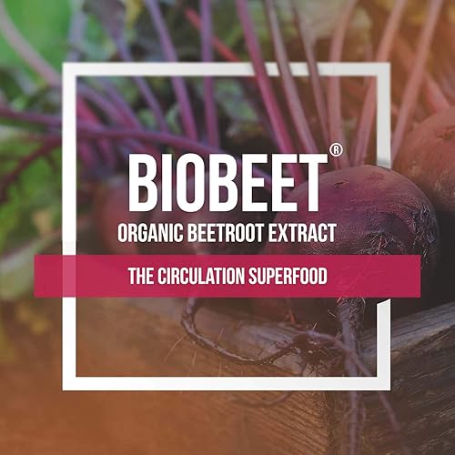 BioBeet® Max Strength Beet Root Capsules - 21:1 Concentrate, Each Serving Derived from 28,350 mg Organic Beetroot - Absorption Enhancement with BioPerine® Black Pepper Extract 60 Capsules