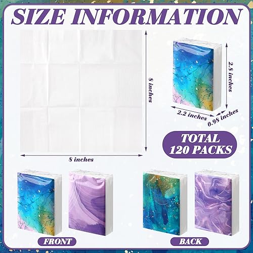 100 Packs 700 Sheets Pocket Tissue Packs Travel Tissue Packs Soft Facial Tissues Pocket Sized Travel Facial Tissue 3 ply Paper Individual Tissues Packs for Travelling Wedding Holiday Cute Style