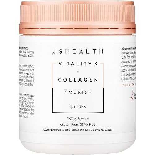 JSHealth Vitamins Vitality X Collagen - Beauty Powder Supplement with Aloe Vera Silica and Vitamins C & E to Nourish Hair Skin and Nails 180g