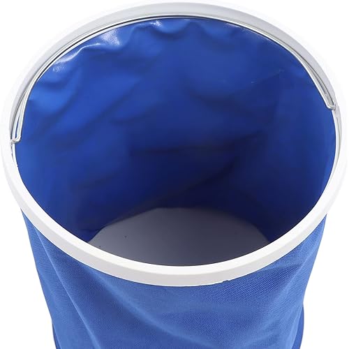 Tgoon Foldable Bucket, Space Saving Blue 13L Large Capacity Sturdy Prevents Water Penetration Folding Water Container Portable for Home