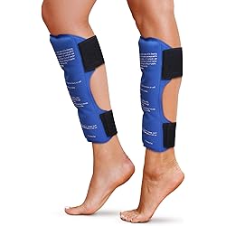 Shin Splint Ice Packs Set of 2 Reusable Hot and Cold Therapy Wrap | Leg or Calf Pain Relief | Advanced Soft Gel Technology | Freezable and Microwavable | Perfect for Running Injuries & Recovery