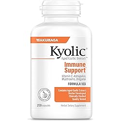 Kyolic Aged Garlic Extract Formula 103 Immune Support, 200 Capsules Packaging May Vary