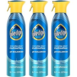 Pledge Everyday Clean Multi Surface Cleaner Spray, pH Balanced to Clean 101 Surfaces, Rainshower Scent, 9.7 oz Pack of 3