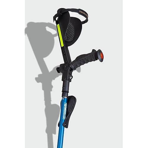 Ergobaum® Prime 7TH Generation by Ergoactives. 1 Pair 2 Units of Ergonomic Forearm Crutches - Adult 5' - 6'6'' Adjustable Blue