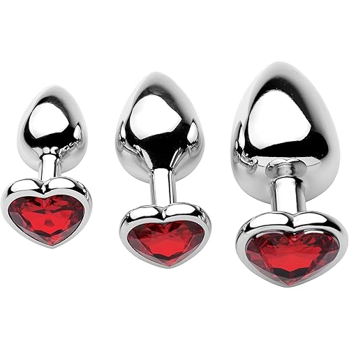 Frisky Chrome Hearts 3 Piece Anal Plugs with Gem Accents