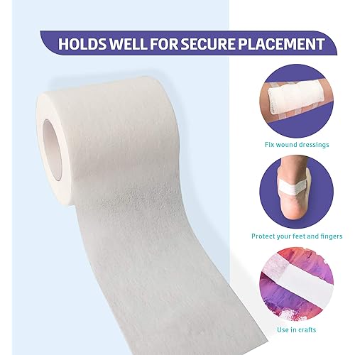 Soft Paper Surgical Tape 1" x 10 Yards, Gentle Adhesion and Hypoallergenic, 12 Rolls