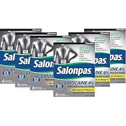 Salonpas LIDOCAINE Special 6 PACK Pain Relieving Maximum Strength Gel Patch