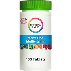 Rainbow Light Men’s One Multivitamin Provides High Potency Immune Support with Vitamin C, D & Zinc for Immune Support, Non-GMO, Vegetarian