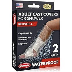 100% Waterproof Cast Cover Leg - 【Watertight Seal】 - Reusable 2 pk Cast Protector for Shower Leg Adult Knee, Ankle, Foot - Half Leg Covers