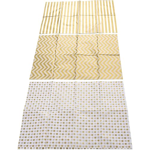 cyrank 30 Sheets Tissue Paper Gift Wrap Bulk, Metallic Gold Tissue Paper Bulk Gift Wrapping Accessory Wrap for Wedding Birthday Party Favor Decor