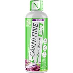 NutraKey L-Carnitine 3000mg, No Sugar, Gluten Free, Turn Into Fuel, Grape Crush 31 Servings