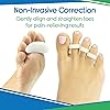 ViveSole Hammer Toe Straightener 3 Loop 4 PK Corrector Cushion for Women, Men - Bunion Foot Relief - Feet Alignment for Curled Claw Crooked and Mallet Toes - Right and Left Gel Guard - Overlap Spreader