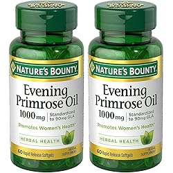 Evening Primose Oil 1000 mg, 2 Bottles 60 Count