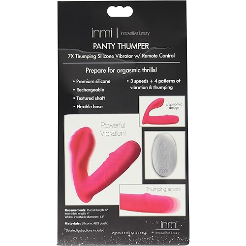 Inmi Panty Thumper 7X Thumping Silicone Vibrator with Remote Control,Pink