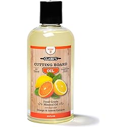 Cutting Board Oil 12oz by CLARK'S | Enriched with Lemon & Orange Oils | Food Grade Mineral Oil |Butcher Block Oil & Conditioner