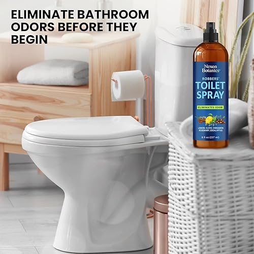 Robbers' Toilet Spray 8 fl oz - Bathroom Air Freshener Spray for Home, Travel - Poop Spray for Toilet - Odor Eliminator Sprayer - Gag Gift - Nexon Botanics