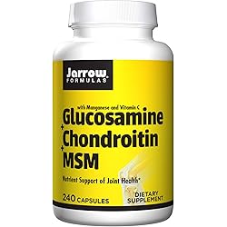 Jarrow Formulas Glucosamine 1500 mg Chondroitin 1200 mg MSM 300 mg Per Serving - 240 Capsules - 60 Servings - Joint Health Complex - Nutrient Support for Joint Health - With Vitamin C & Manganese