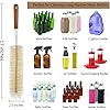ALINK 5-Pack Bottle Brush Cleaner - Long Bamboo Handle Water Bottle Straw Cleaning Brush for Washing Narrow Neck Beer Wine Decanter, BabySports Bottle, Thermos, Flask