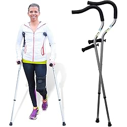 The Life Crutch - Universal Crutch Sold as a Pair | Articulating Tips | Supports up to 300 lbs | for Adults and Children with Heights 4'6" - 6'7&#34
