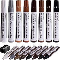 Furniture Markers Touch Up, Upgrade Wood Furniture Repair Kit, Premium Wood Scratch Repair Markers and Wax Sticks for Wood Stains Scratches Hardwood Wooden Floor Tables, Set of 17