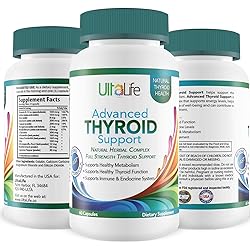UltaLife Thyroid Support Complex with Iodine for Women & Men. Safe, Natural Supplements Increase Energy & Focus. Supplement Helps Mood, Joint Pain, Muscle Aches, Weight, Hormone Immune Function
