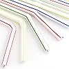 200 Bendable Straws, Flexible Straws, Striped Fun Colorful Drinking Straw, Disposable