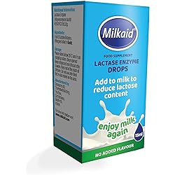 Milkaid Lactase Enzyme Drops for Lactose Intolerance Relief | Prevents Gas, Bloating & Diarrhea | Fast Acting Dairy Digestive Supplement | Gluten Free & Vegetarian | No Artificial Flavor | 0.5 Fl Oz