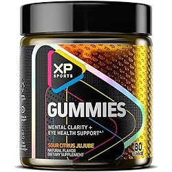 XP Sports Gummies | Enhanced Mental Clarity and Stress Tolerance Eye Health Support | Formulated for Esports Athletes, Gamers and Biohackers | Sour Citrus Jujube, 80 Gummies 20 Servings