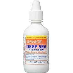 Deep Sea Saline Nasal Spray Generic for Ocean Nasal Moisturizing Spray 1.5 oz per Bottle Pack of 12 Bottles