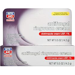 Rite Aid Antifungal Ringworm Clotrimazole Cream, 0.5 oz 15 g | Antifungal Cream | Jock Itch Treatment | Anti Fungal Skin Cream Treats Athlete's Foot Cream | Antifungal Cream for Skin