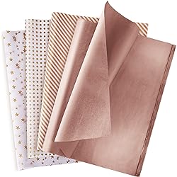 Larcenciel Tissue Paper, 120 Sheets Rose Gold Tissue Paper Bulk, Gift Wrapping Paper for Gift Bags, Flower, Valentines, Christmas, Wedding, Birthday Party, Holiday Decor, DIY Crafts 19.7 x 13.8 Inch