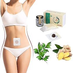 Mugwort Belly Patch, Natural Wormwood Essence Pills and Belly Sticker 30PcsBox, Moxibustion Belly Button Patch for Men and Women