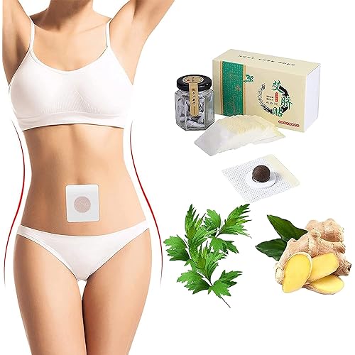 Mugwort Belly Patch, Natural Wormwood Essence Pills and Belly Sticker 30PcsBox, Moxibustion Belly Button Patch for Men and Women