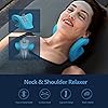 Neck Stretcher for Neck Pain Relief, Neck and Shoulder Relaxer Cervical Neck Traction Device Pillow for TMJ Pain Relief and Muscle Relax, Cervical Spine Alignment Chiropractic Pillow Blue