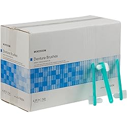 McKesson Denture Brushes 2-Sided Bristle, Green, 144 Count