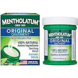 Mentholatum Original Chest Rub Ointment , White, 3 Ounce Pack of 1 0483