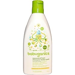 BabyGanics, Squeeze & Foam, Shampoo Body Wash, Chamomile Verbena, 7 floz