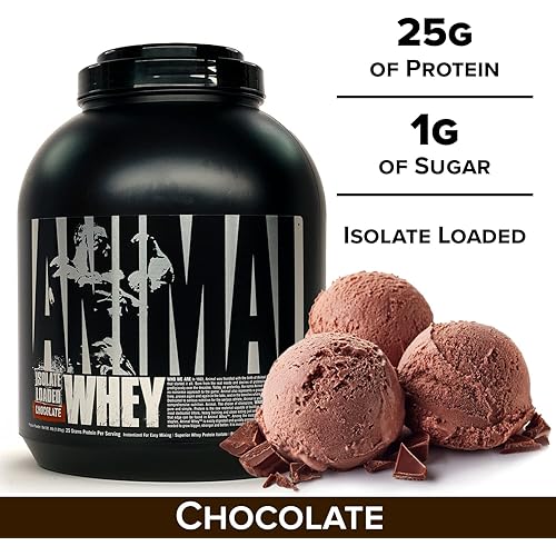 Animal Universal Nutrition Whey Isolate Loaded Protein Powder Supplement, Chocolate, 4 lb