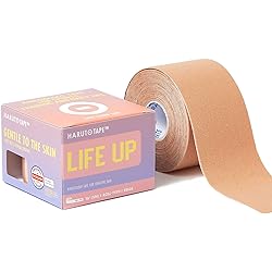 Haruto Life UP Extra Sensitive Kinesiology Tape for Daily Use, Dermatologically Tested Latex Free for Ultra Sensitive Skin, Injury, Pregnant Women, Office Worker, Children Roll Type, Beige