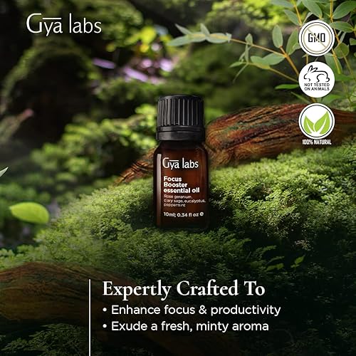 Gya Labs Focus Booster Essential Oil Blend 10ml - Fresh, Minty Scent